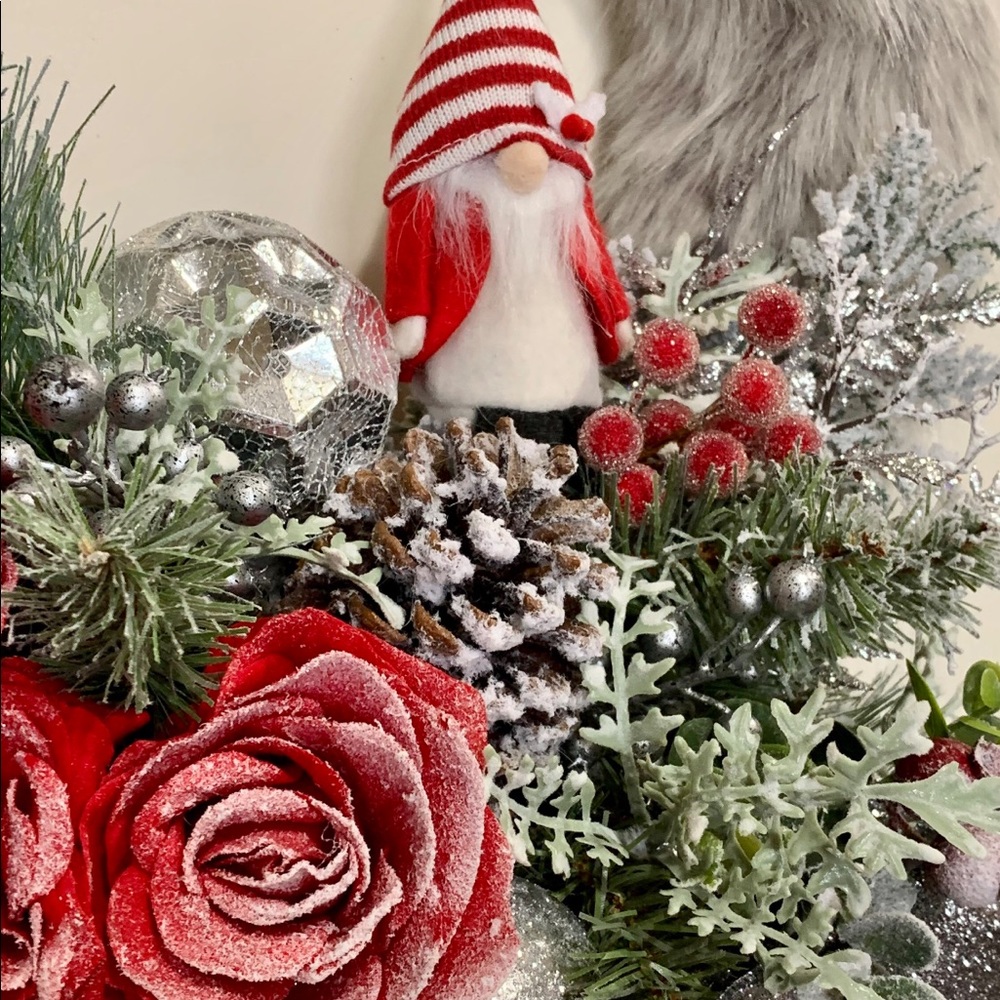 Handmade Holiday Gnome Wreath. - Picture 3 of 4